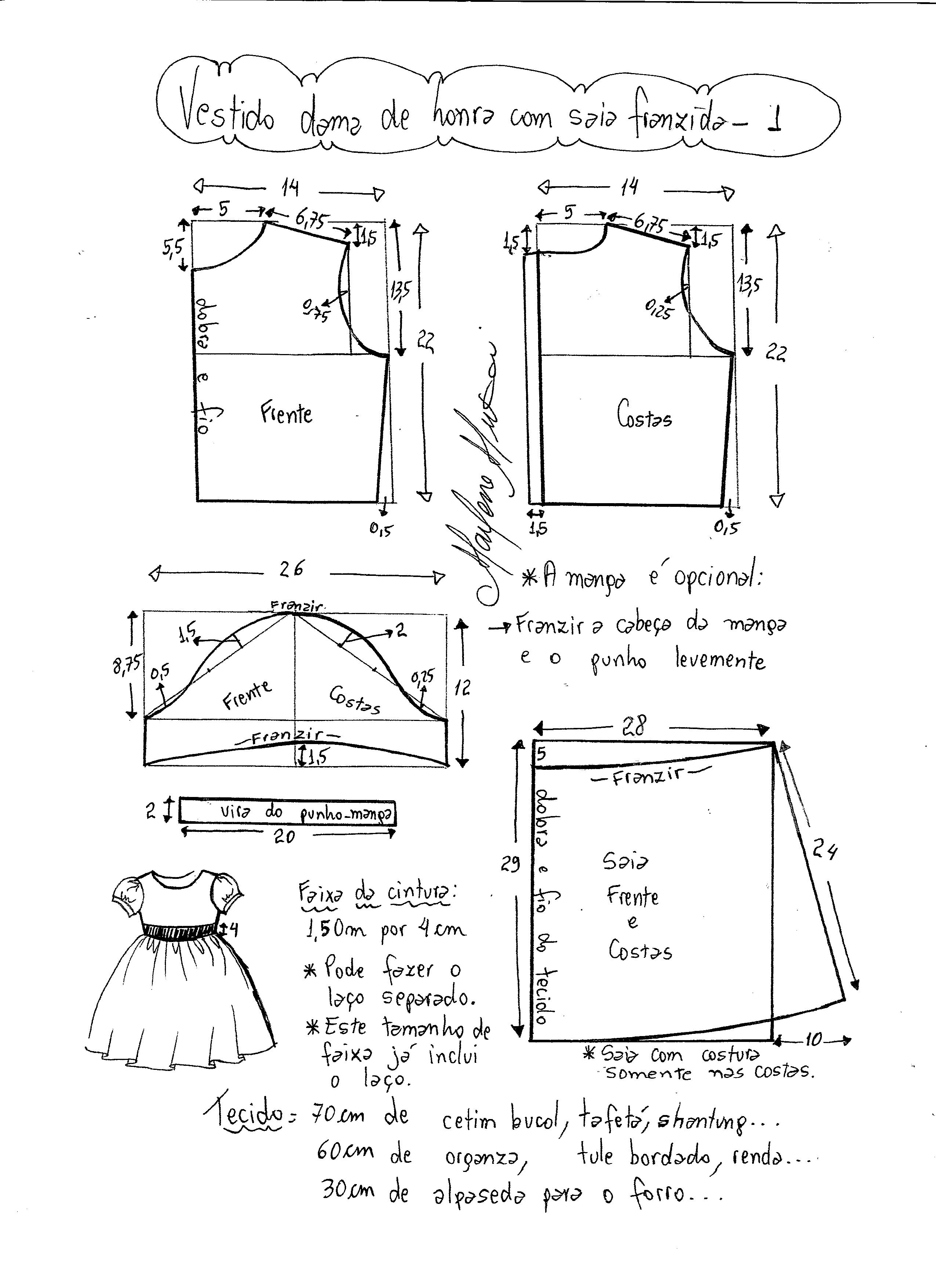 Vestido De Festa Com Saia Franzida Diy Marlene Mukai Molde Infantil 