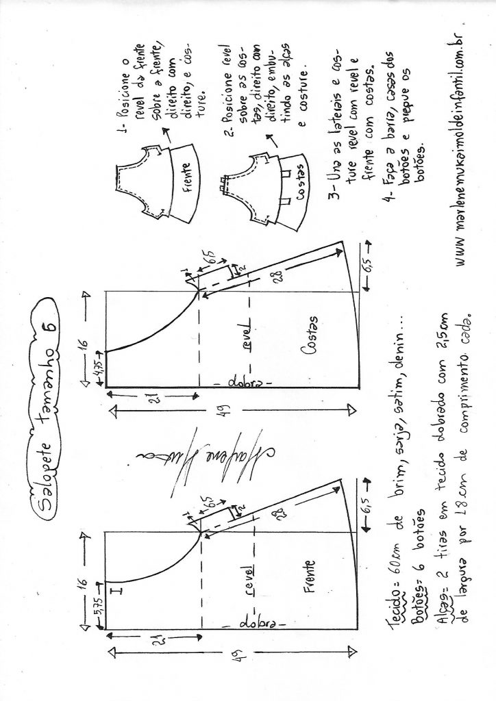 Salopete Diy Marlene Mukai Molde Infantil