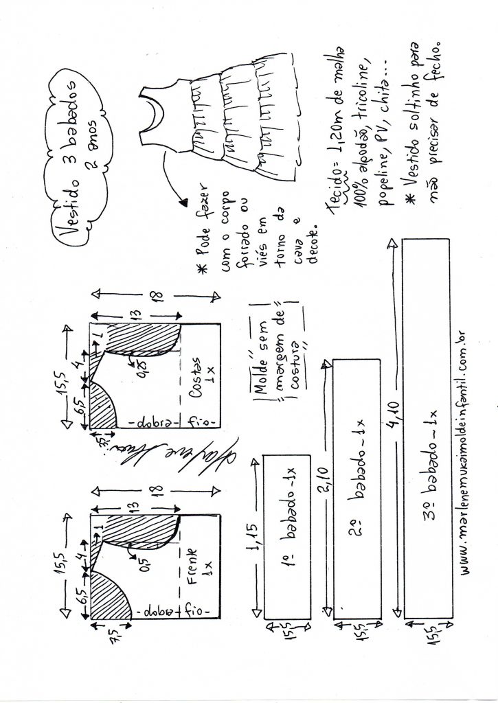 Vestido Babados F Cil Diy Marlene Mukai Molde Infantil