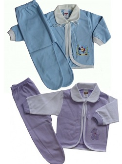 Conjunto para bebê calça (mijão) e casaco (pagão):