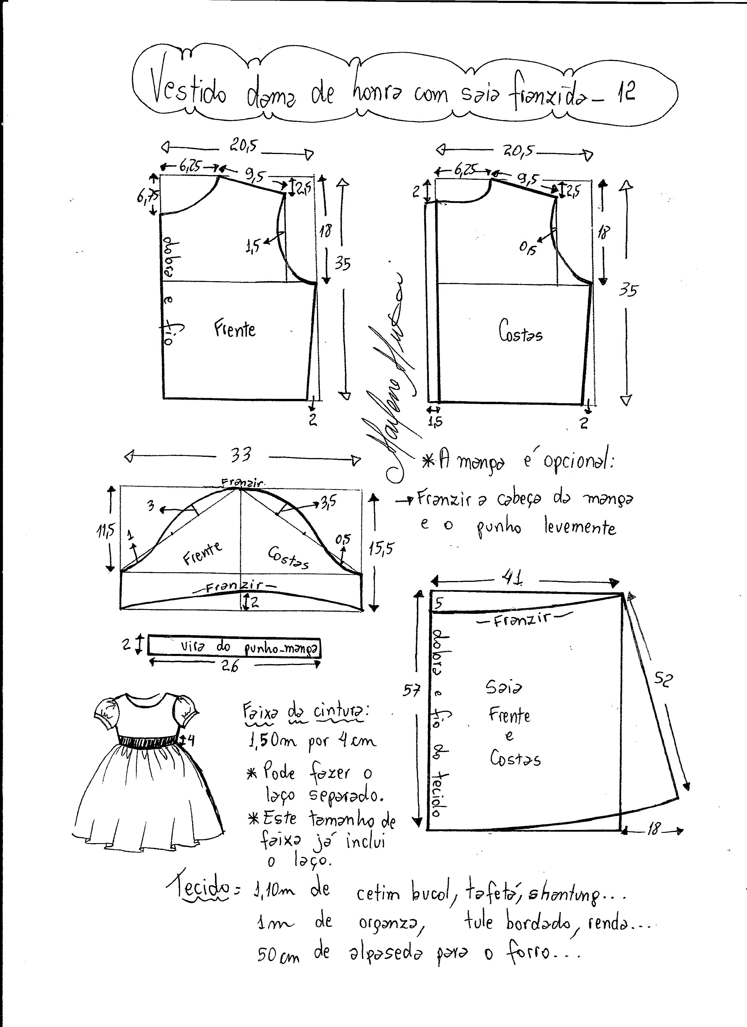 Vestido Infantil tam 10 e 12 anos