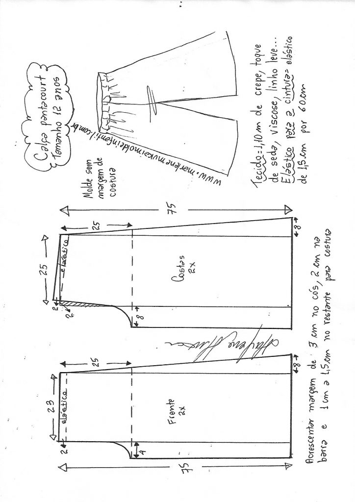 calça pantacourt marlene mukai
