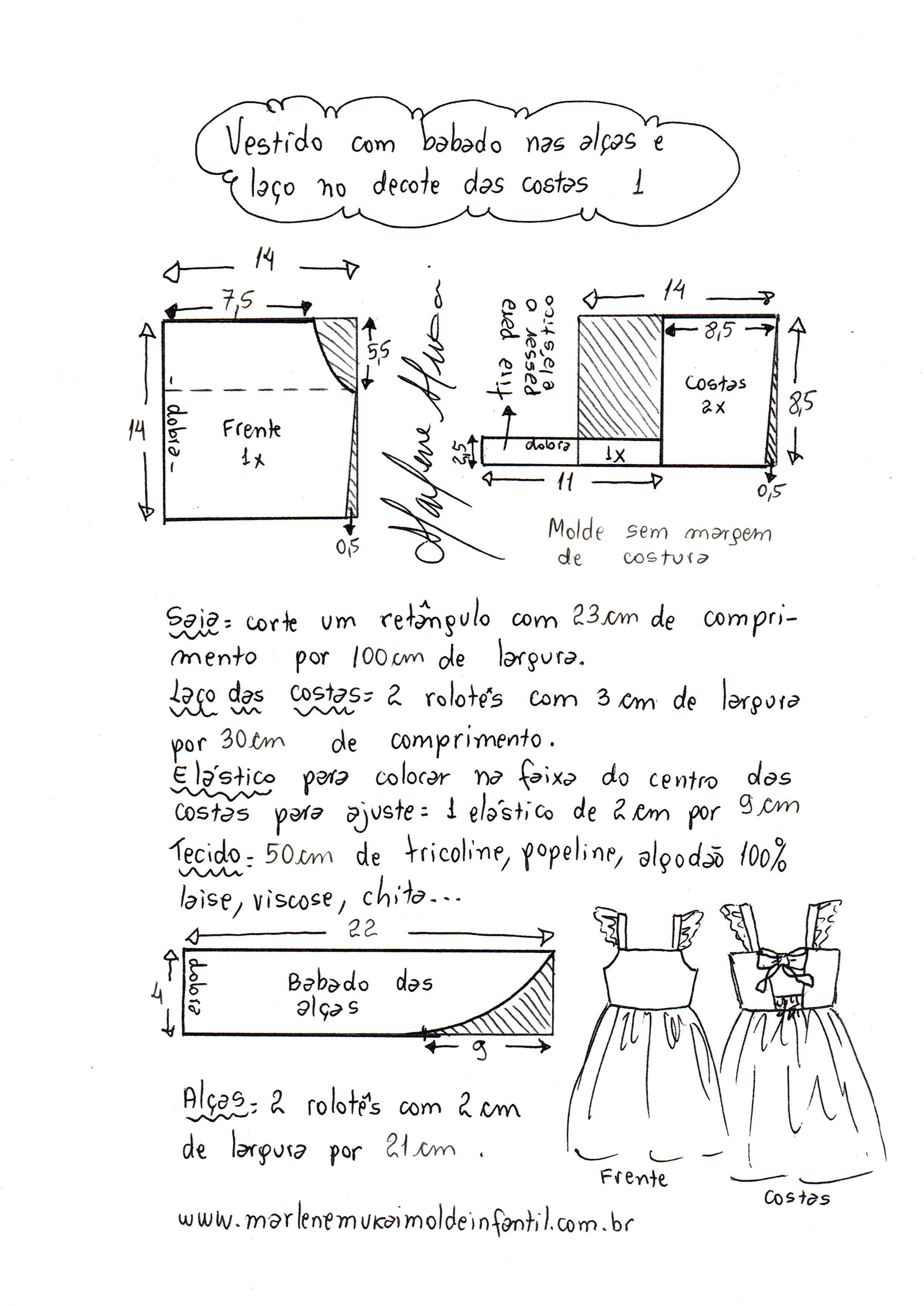 Vestido Barbie de alças e saia com pregas - Marlene Mukai